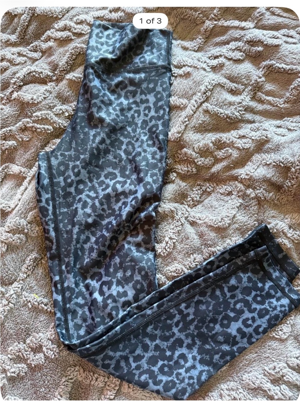 High-Rise Leopard Print Leggings - Black/Grey